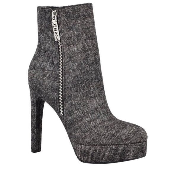 New GUESS Sz 6 Dejah Platform Dress Silver Bootie - Picture 1 of 14